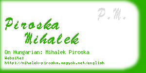 piroska mihalek business card